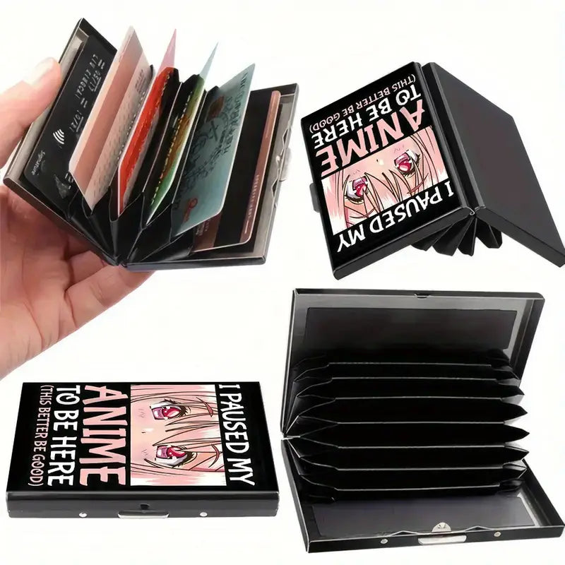Anime Girl Stainless Steel Wallet I Paused my Anime To Be Here
