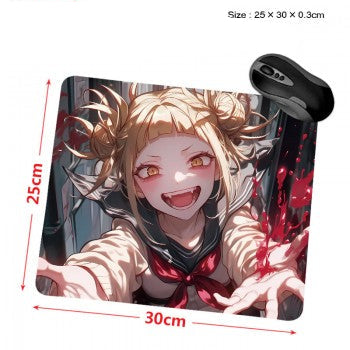 My Hero Academia mouse pad featuring Himiko Toga anime design, 30 x 25 cm cloth desk mat for gaming