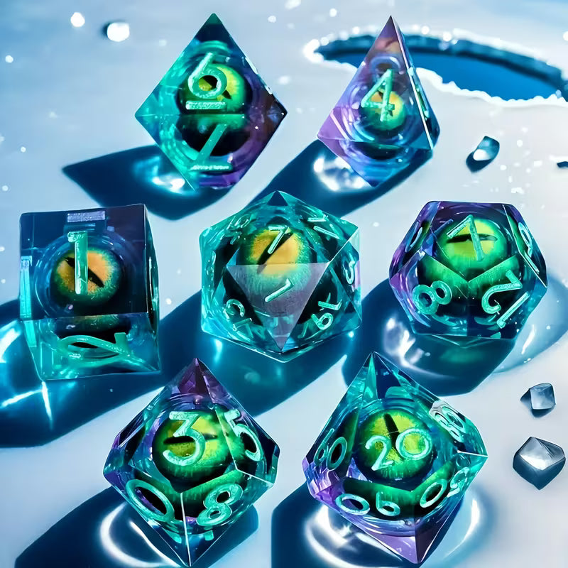 7Pc D & D Dice Set - Resin - Eyeballs