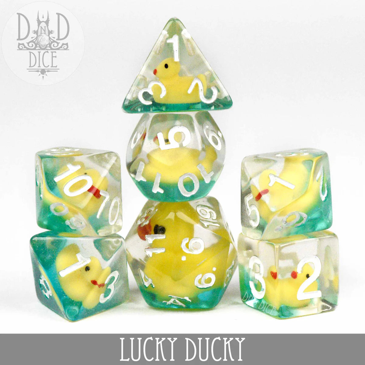 7 PC DnD Dice Set Lucky Ducky - Resin