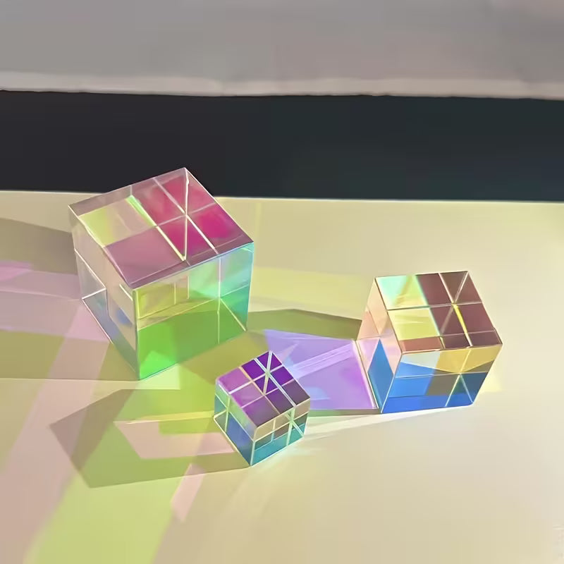 Colors Crystal Glass Prism Cube - 1in