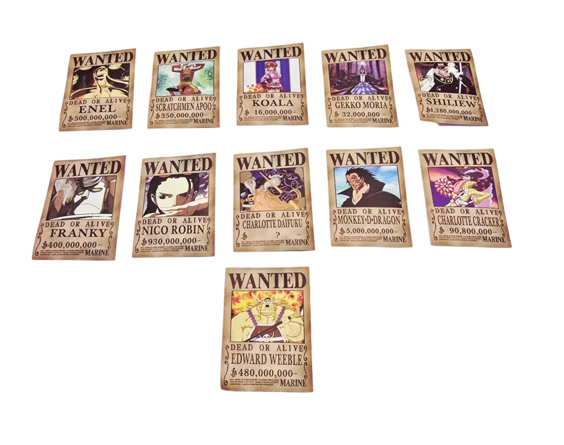 Otaku-Planet anime wanted poster stickers featuring various characters in vintage style design