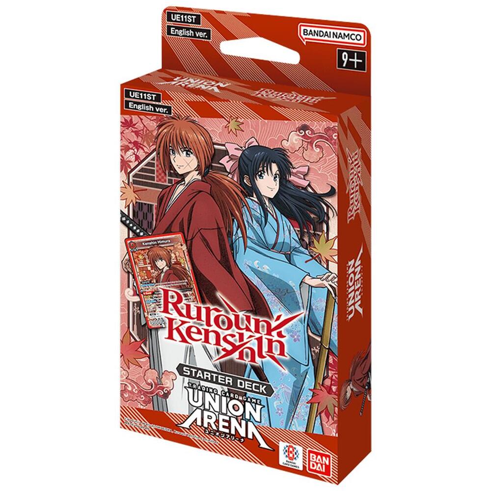 Rurouni Kenshin Union Arena starter deck featuring iconic characters and vibrant artwork for anime fans