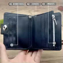 Bocchi The Rock wallet featuring multiple card slots and a zipper pocket for secure storage