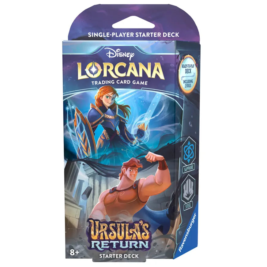 Disney Lorcana Ursula's Return starter deck featuring vibrant artwork and characters for trading card enthusiasts