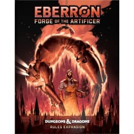 Eberron Forge of the Artificer alternate cover featuring a dramatic illustration of an artificer in a fiery landscape