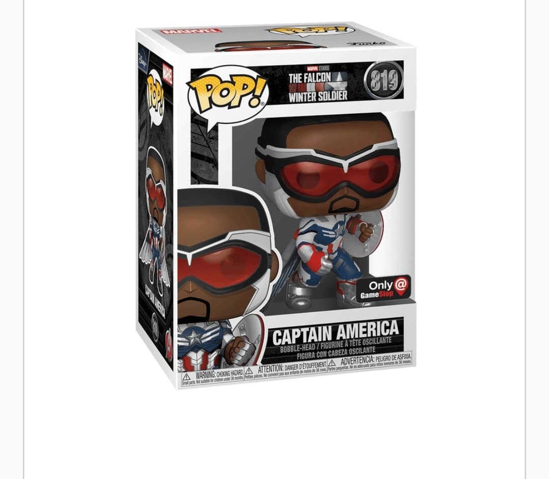 Funko Pop Captain America Figure in Red and White Suit for The Falcon and the Winter Soldier Fans