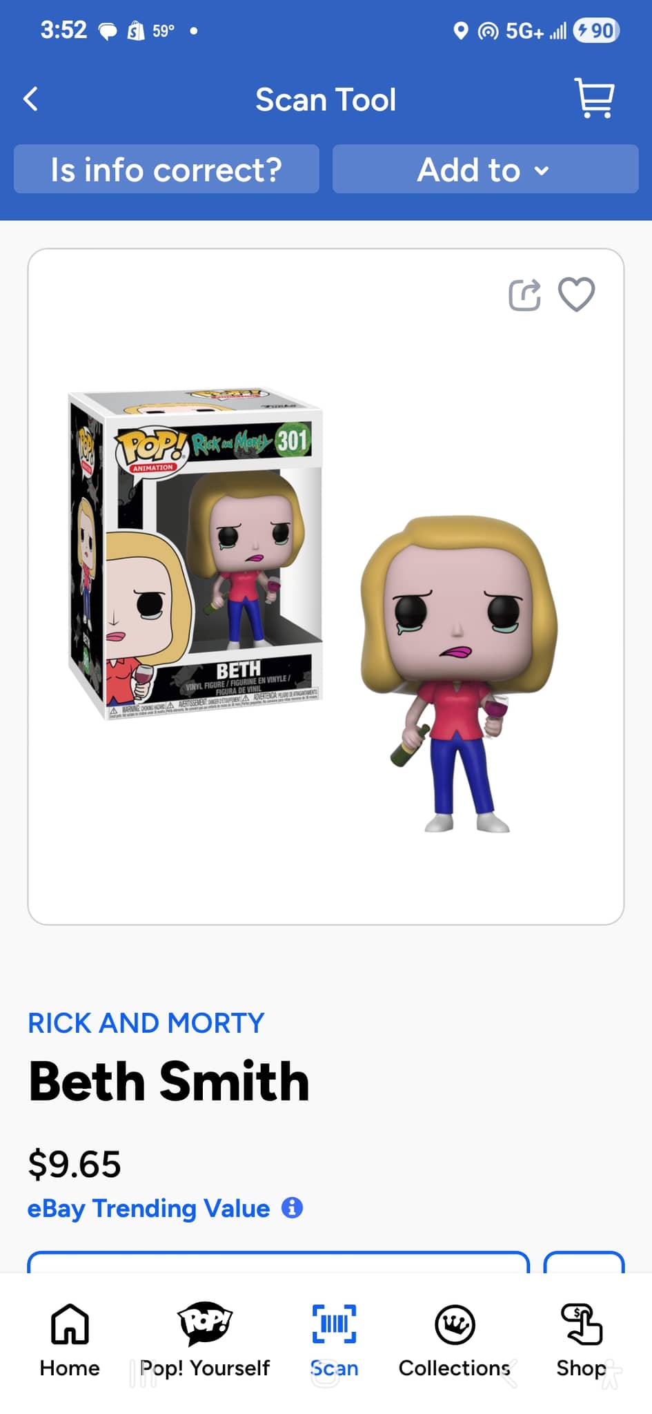 Rick and Morty Beth Funko Pop figure in pink and blue, perfect for collectors and fans of the series