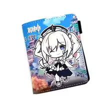Genshin Impact wallet featuring a colorful chibi character design and vibrant artwork
