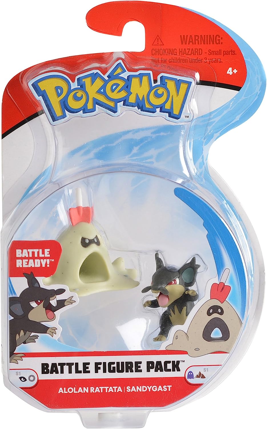 Alolan Rattata Sandygast figure set Pokémon battle figure pack by Otaku-Planet in clear packaging