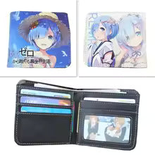 Re:Zero anime wallet featuring stylish illustrations of characters with multiple card slots