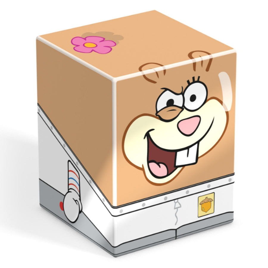 Ultra Guard Sandy Cheeks deck box with cartoon face and flower design for card storage