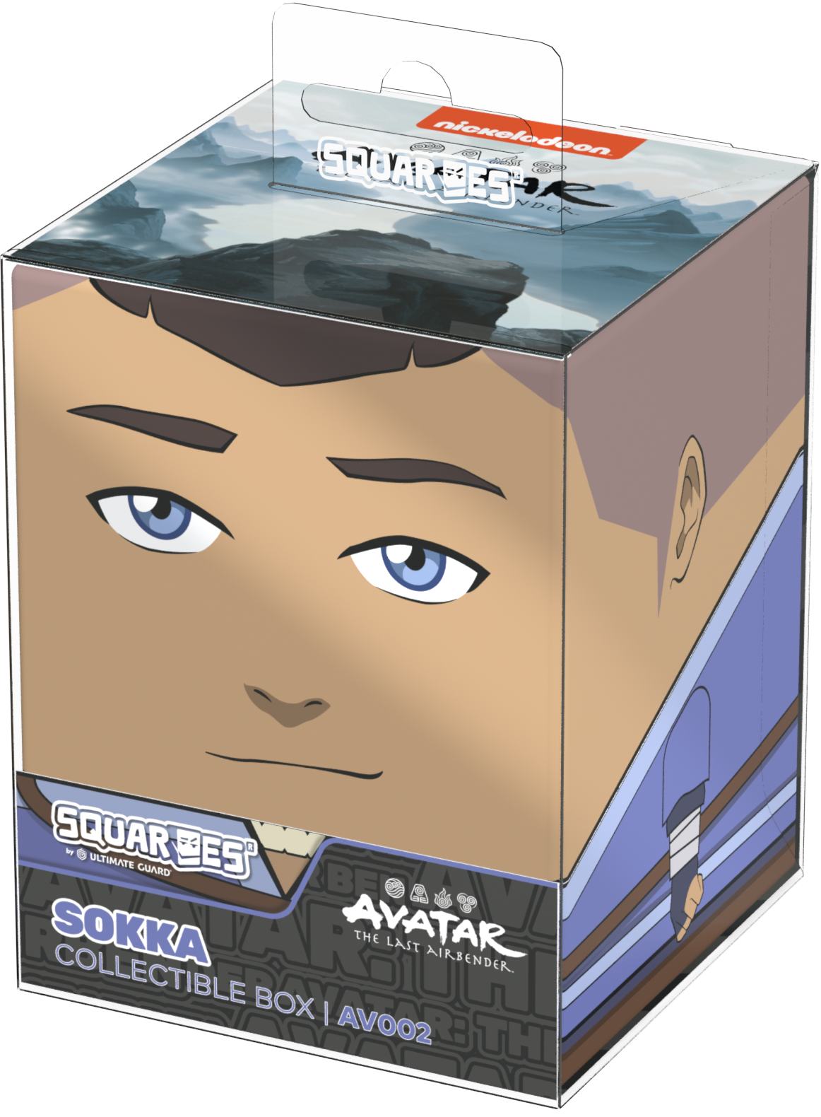 Sokka Avatar deck box by SQUAREOES featuring stylized Sokka face collectible card storage box