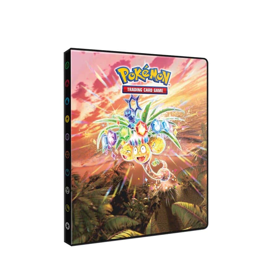 Ultra Pro Surging Sparks 4-pocket binder featuring vibrant Pokémon trading card game design