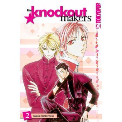 The Knockout Makers Volume 2 manga book cover by tokyopop featuring three illustrated characters in stylish poses