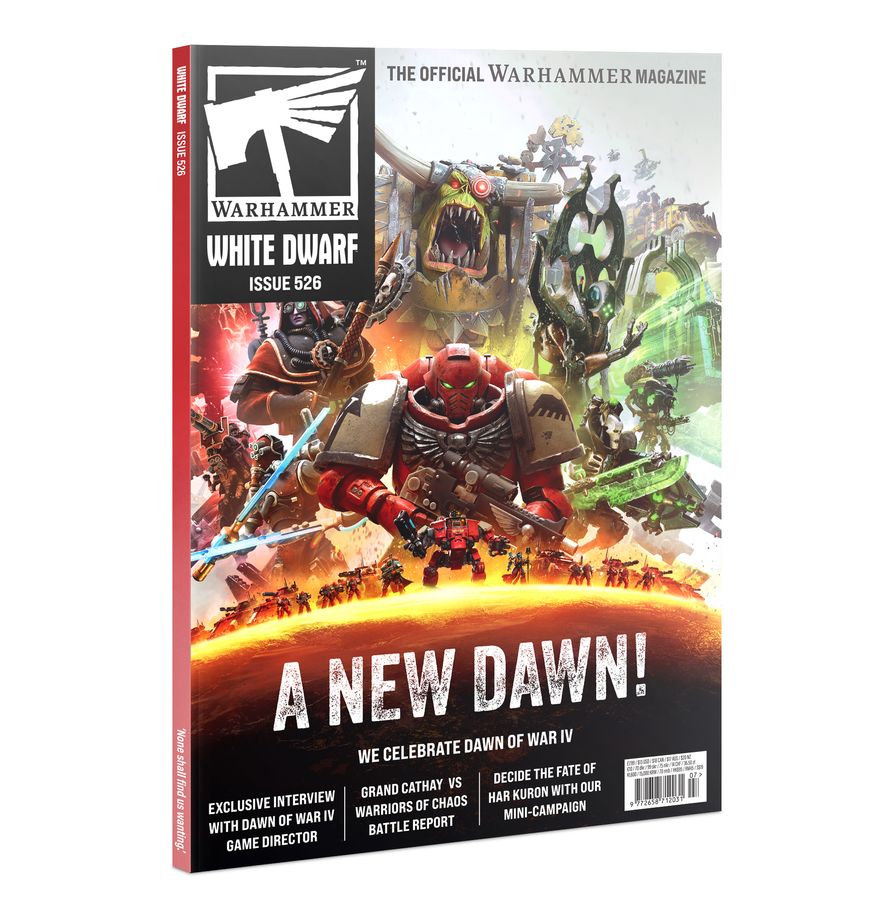 Warhammer White Dwarf Magazine Issue 526 featuring Dawn of War IV with exclusive interviews and mini-campaign