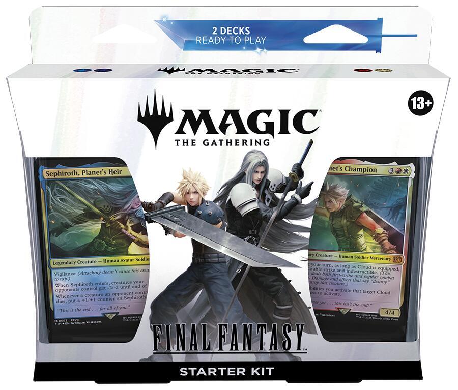 Final Fantasy Magic the Gathering starter kit trading card box showing Cloud and Sephiroth art