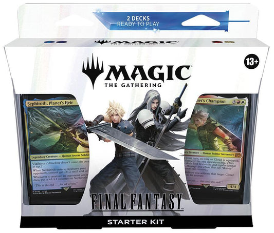 Final Fantasy Magic the Gathering starter kit trading card box showing Cloud and Sephiroth art