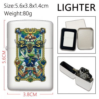 Otaku Planet Legend of Zelda Zippo lighter white metal with colorful Link and Triforce artwork