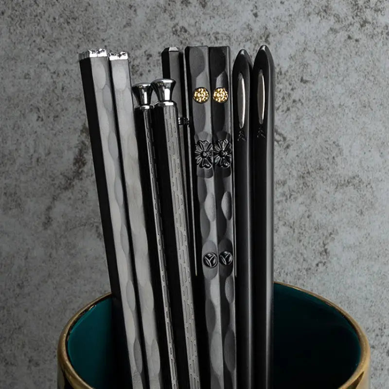 5-Piece Premium Metal Chopsticks Set