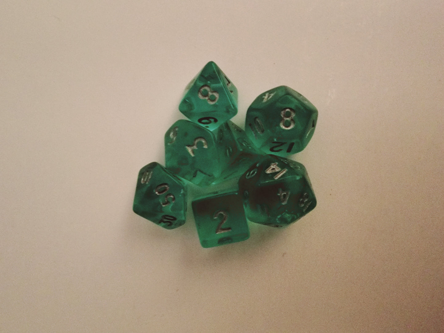 7-Piece Mini Teal Dice Set DND TRPG Dungeons & Dragons