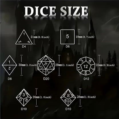 7Pc D & D Dice Set - Fantastical Hollow Polyhedral