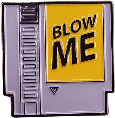 Blow Me Retro Gaming Cartridge Funny Enamel Lapel Pin