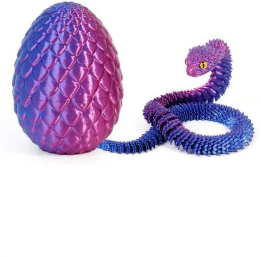 3D Printed Snake with Egg Figure