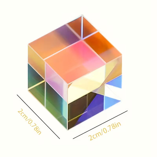 Colors Crystal Glass Prism Cube  - 1in