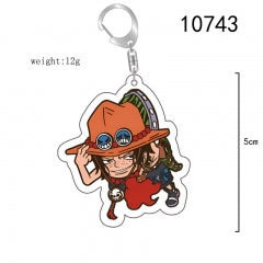 One Piece Fire Fist Ace Acrylic Anime Keychain