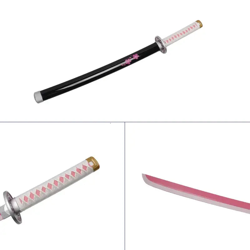 80cm/31.5" Tsuyuri Kanao Katana Anime Demon Slayer Sword Toy Sword Cosplay Weapon Props with Belt and Sword Holder