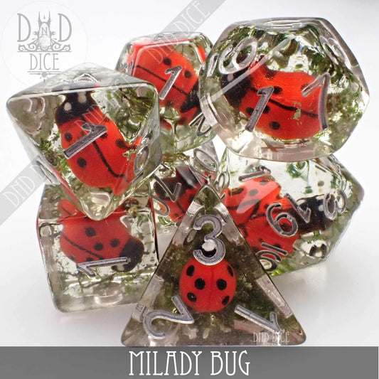 7Pc D&D Dice Set Milady Bug Resin