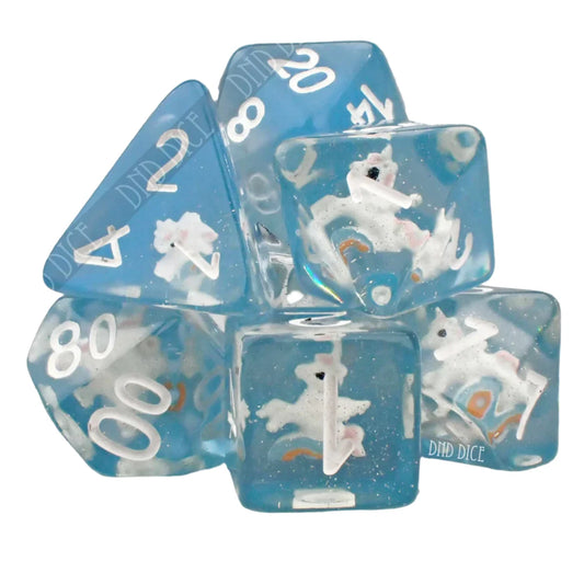 7  PC DnD Dice Set Unicorn Friends