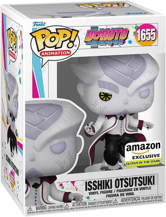 Amazon Exclusive Boruto Funko Pop Isshiki Otsutsuki vinyl figure with glow in the dark feature