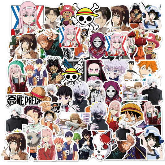 Otaku-Planet anime mystery sticker pack featuring popular characters and symbols from various anime series