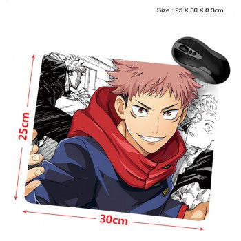 Jujutsu Kaisen anime mouse pad featuring Yuji Itadori vibrant printed design 30x25 cm gaming pad