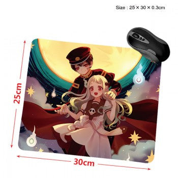 Toilet-bound Hanako-kun mouse pad with colorful anime illustration of Hanako and Nene under a glowing moon