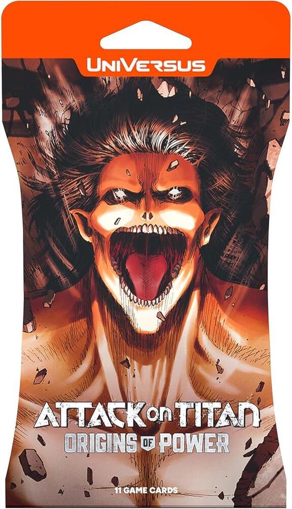 Attack on Titan Shingeki no Kyojin trading cards pack featuring fierce imagery for gameplay and collection