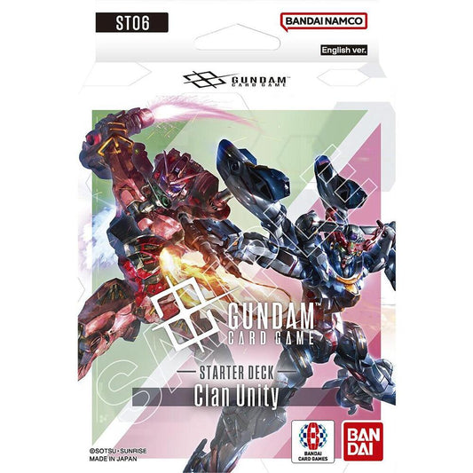 Bandai Gundam Card Game Starter Deck Clan Unity featuring vibrant characters ready for battle