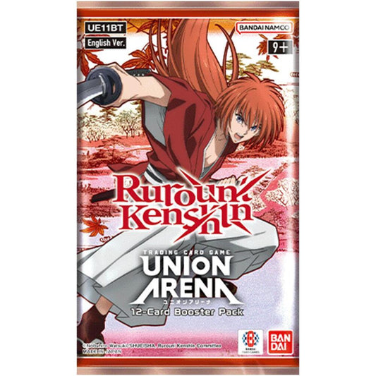 Rurouni Kenshin Union Arena booster pack featuring iconic characters and vibrant artwork