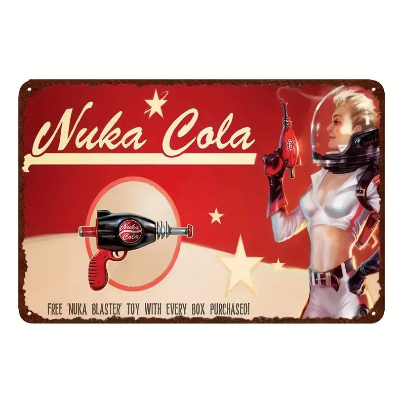 Fallout Vault Ad Poster Sign Metal Tin