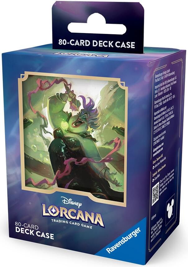 Disney Lorcana 80-Card Deck Box in Colorful Design for Card Game Storage and Protection