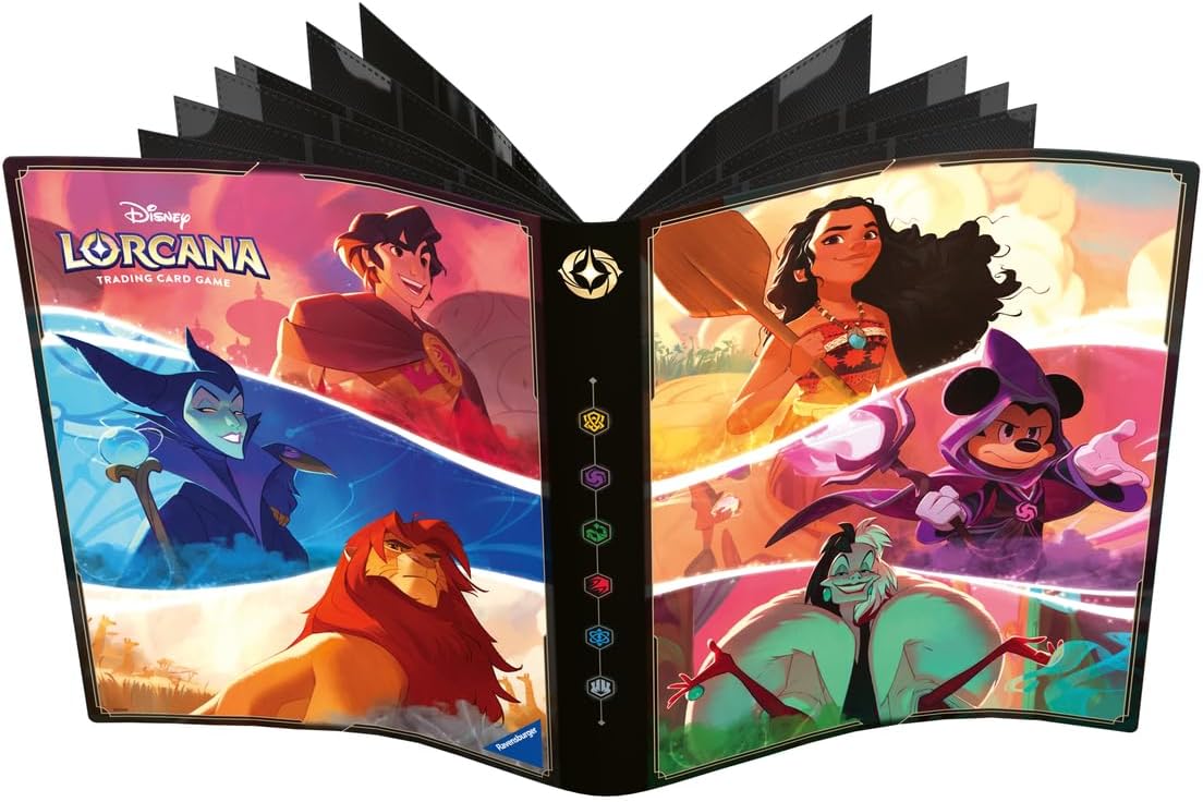 Disney Lorcana Lorebook featuring vibrant character artwork from the trading card game
