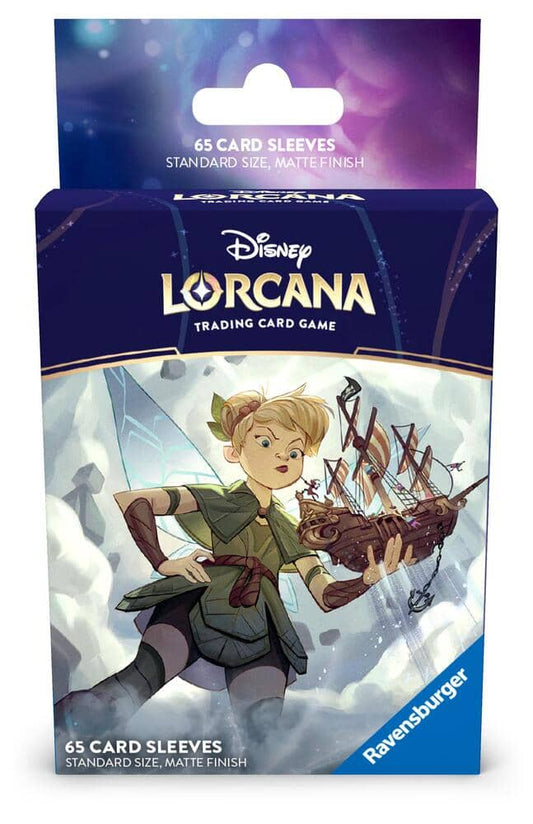 Disney Lorcana Tinker Bell card sleeves featuring a whimsical design for protecting trading cards