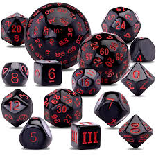 15 Pieces DND Polyhedral Dice Set D3-D100