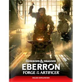 Dungeons and Dragons Eberron Forge of the Artificer alternate cover featuring a character at a forge