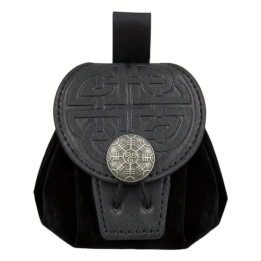 Renaissance Medieval Knight Viking Bag Dice Bag DND Black