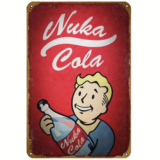 Fallout Vault Boy Ad Poster Sign Metal Tin