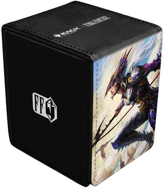 Black Ultra Pro Final Fantasy deck box featuring an illustrated character for card storage and organization