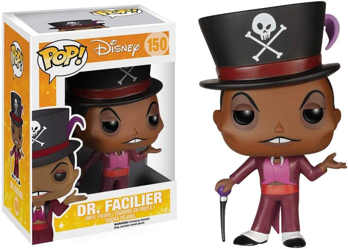 Funko Pop Dr. Facilier figure in purple suit with hat for Disney Plus collectors